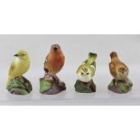 FOUR ROYAL WORCESTER BONE CHINA MODELS OF GARDEN BIRDS, comprising "Goldcrest", "Chaffinch", "