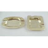 ADIE BROTHERS LIMITED TWO MID 20TH CENTURY SILVER ASHTRAYS of Deco design, Birmingham 1954/55,