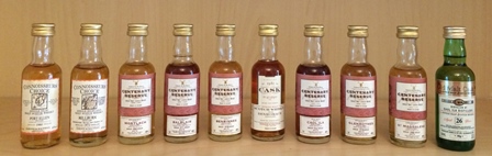 A SELECTION OF TEN 5cl SINGLE MALT WHISKIES comprising; Gordon & MacPhail Centenary Reserve -