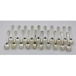 A COLLECTION OF TWENTY VICTORIAN SILVER "FIDDLE" PATTERN TEASPOONS, all monogrammed "B", various