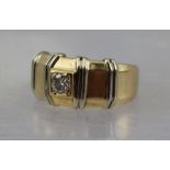 A 14K GOLD SOLITAIRE DIAMOND RING, considered to be a third of a carat, size P 1/2