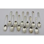 A COLLECTION OF TWELVE SILVER COFFEE SPOONS of various shapes, makers and assay marks, combined