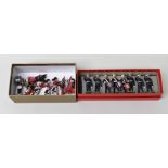 W. BRITAIN PAINTED CAST NAVAL BAND comprising; three drummers and five buglers boxed, together