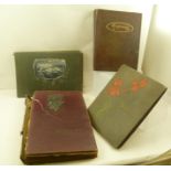 FOUR VINTAGE POSTCARD ALBUMS CONTAINING OVER SEVEN HUNDRED EARLY POSTCARDS; subjects - greetings,