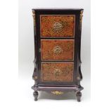 A 20TH CENTURY FRENCH BOULLE STYLE CABINET, with inlaid brass simulated tortoiseshell decoration