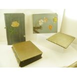 FOUR VINTAGE POSTCARD ALBUMS CONTAINING OVER SEVEN HUNDRED VARIOUS EARLY POSTCARDS, subjects include