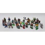 A QUANTITY OF CAST AND PAINTED LEAD FIGURES including Britains and others, cowboys, indians, knights