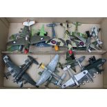 A LARGE COLLECTION OF DIE-CAST PLASTIC MODEL AEROPLANES including B17 Flying Fortress, Hawker