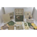 ASSORTED CIGARETTE CARDS, CAMERA SLIDES, and a BOOKLET OF THE PANAMA CANAL, etc.