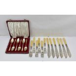 BARKER BROTHERS A VICTORIAN SET OF SILVER BLADED FISH EATERS FOR SIX-PLACE SETTING,