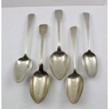 RICHARD CROSSLEY A PAIR OF GEORGE III SILVER SOUP/TABLE SPOONS of Hanoverian design, London 1802,