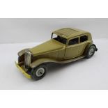 A METTOY TIN-PLATE MILITARY STAFF CAR with clockwork motor, length 36cm