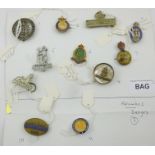 ELEVEN VARIOUS BADGES, includes Railway interest