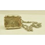 HILLIARD & THOMASON A VICTORIAN SILVER VINAIGRETTE with acanthus leaf decoration and gilded