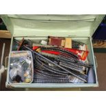 A QUANTITY OF HORNBY 00 GAUGE TRAIN SET, rolling stock, some in original boxes, station, track,