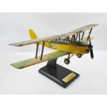 AN RAF DE HAVILLAND TIGER MOTH DH 82 MKII DESK TOP DISPLAY MODEL AIRCRAFT, scale 1:20, on stand