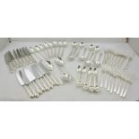 BUTLER A QUANTITY OF SILVER PLATED "DUBARRY" PATTERN FLATWARE, comprising;- eight dessert knives,