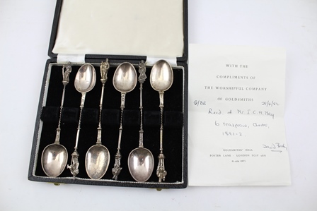 B.H. JOSEPH & CO. (BARNET HENRY JOSEPH) A SET OF SIX LATE 19TH CENTURY CONTINENTAL SILVER APOSTLE