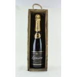 LANSON NV champagne, 1 bottle in an aged wooden champagne box