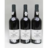 TAYLOR'S 1983 vintage port, 3 bottles