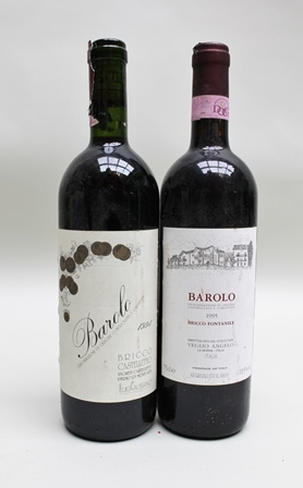 BAROLO BRICCO FONTANILE 1995 Veglio Angelo, 1 bottle BAROLO BRICCO CASTELLETTO 1994 L. Calissano,