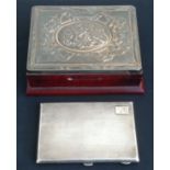 A silver cigarette case, hallmarked Birmingham 1929, weight approx. 195g, together with a silver