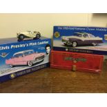 A selection of large scale diecast vehicles, mostly Franklin Mint, including 1931 Jaguar SS-100,