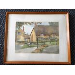 JOHN A. POOLE. Framed, signed, watercolour on paper, gated stately home, together with CHARLES A.