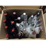 *1 box containing 19 bottles of assorted red wines.