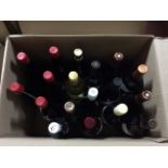 *1 box containing 18 bottles of assorted red and white wines.