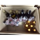 *1 box containing 5 bottles and 14 half-bottles of assorted red, white and pudding wines.