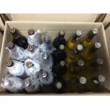 *1 box containing 23 bottles of assorted red and white wines.