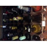 14 bottles of various red and white wines.