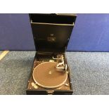 'His Master's Voice' portable gramophone.