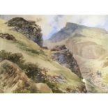 H. H. LINES, framed, signed, watercolour painting depicting a mountain scene, 27cm x 37.5cm.