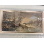 S. M. S. DE RANITZ, signed, framed, watercolour of a winter forest scene, 15.5 cm x 31cm.