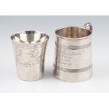 An early 20th Century silver tankard, personally engraved to front, hallmarked Sheffield 1912,