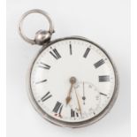 A George IV William Thomas, London, silver cased open face key wind fusee movement pocket watch, the