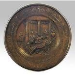 An Elkington and Co circular plaque signed Morel Ladeuil, dated 1876 of Cleopatra.