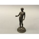 A bronze study of a neo-classic nude male.