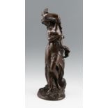 A bronze statue of Flora in classical style, height of 46cm.
