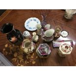 A selection of Mason ware plus various china and glassware.