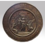 An Elkington and Co bronze circular plaque by Thomas Spal dated 1889.