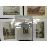 A folder containing watercolours dated between 1800-1950.