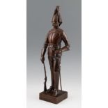A bronze statue of a military gentleman, date to bottom 1890, by Elkington and Co. height is 46cm.