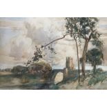 STEPHEN REID, framed, signed, watercolour on paper showing the Bridge of Ess over the River Tanar,