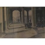 LEONARD WARD, framed, signed, watercolour titled 'Town Hall, Windsor' 26cm x 36.5cm.