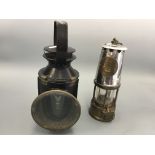 A brass and chrome Cannock projector lamp and lighting Co. type GR6S safety lamp No. B2233 420,