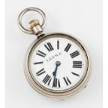 A chrome Railway Timekeeper English Watch Co. Ltd., Birmingham, railway crown wind open face