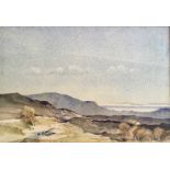 EDWARD HOLMAN, framed, signed, watercolour painting titled "Falcarragh Donegal" depicting a mountain